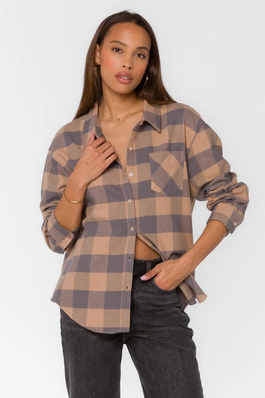 Carina Natural Grey Check